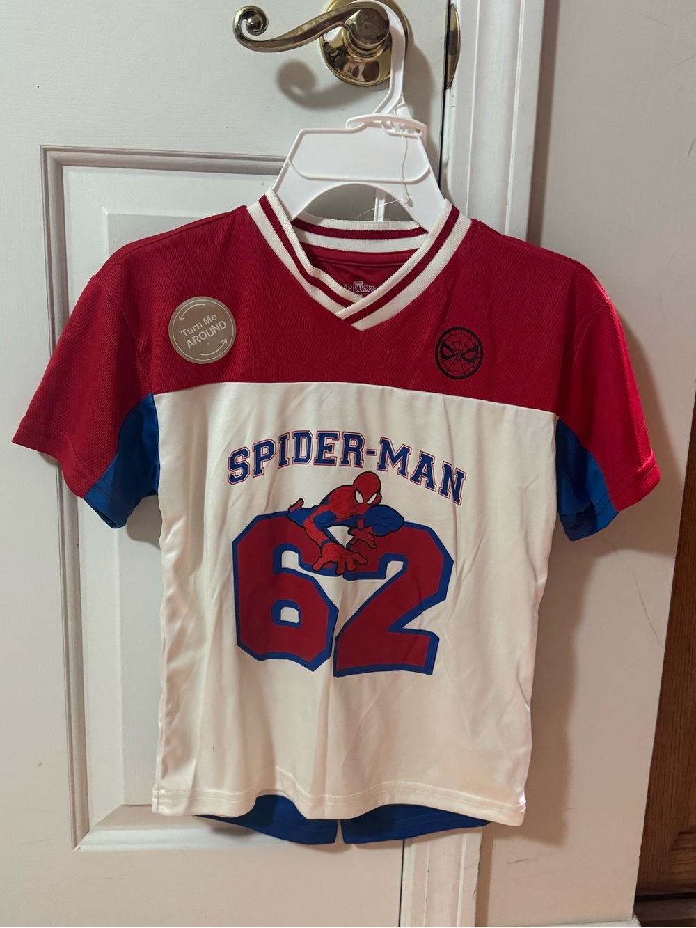 Spiderman Red, White & Blue Kids Jersey Tee